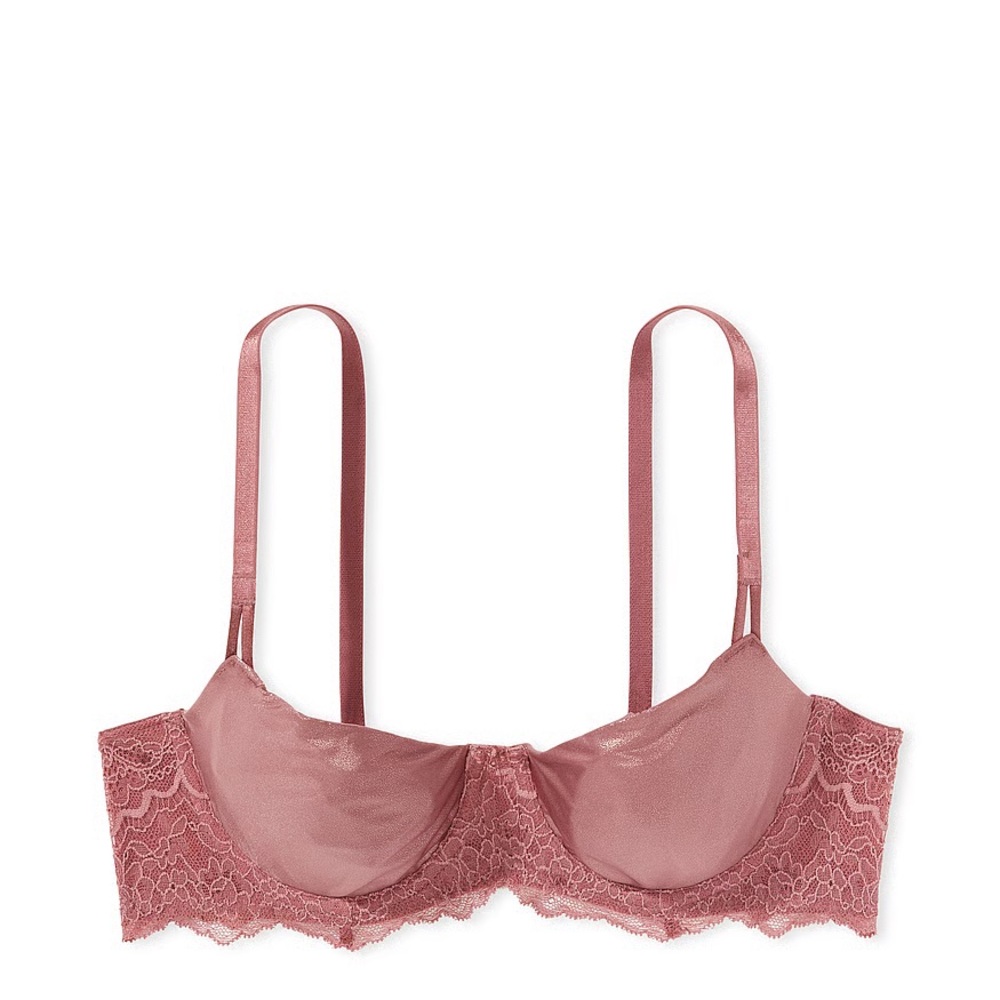 Wicked Unlined Smooth Shimmer Balconette Bra Rose Foil